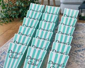 Porta palomitas de maíz, recipientes personalizados para refrigerios para noches de cine/fiestas de cumpleaños, bodas, regalos de baby shower, pijamadas, cajas de refrigerios para cine en casa