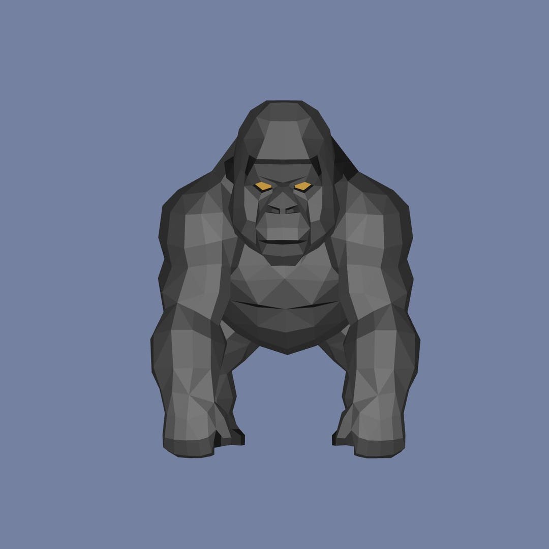 Grey Gorilla Papercraft 600mm - Etsy