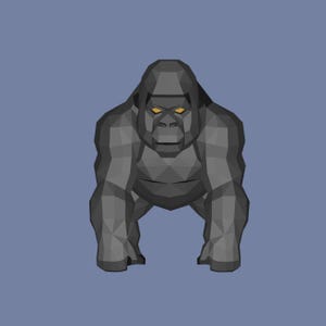 Grauer Gorilla aus Papier, 600 mm