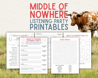 Middle of Nowhere Album Review Template/Listening Party Digital Download Packet
