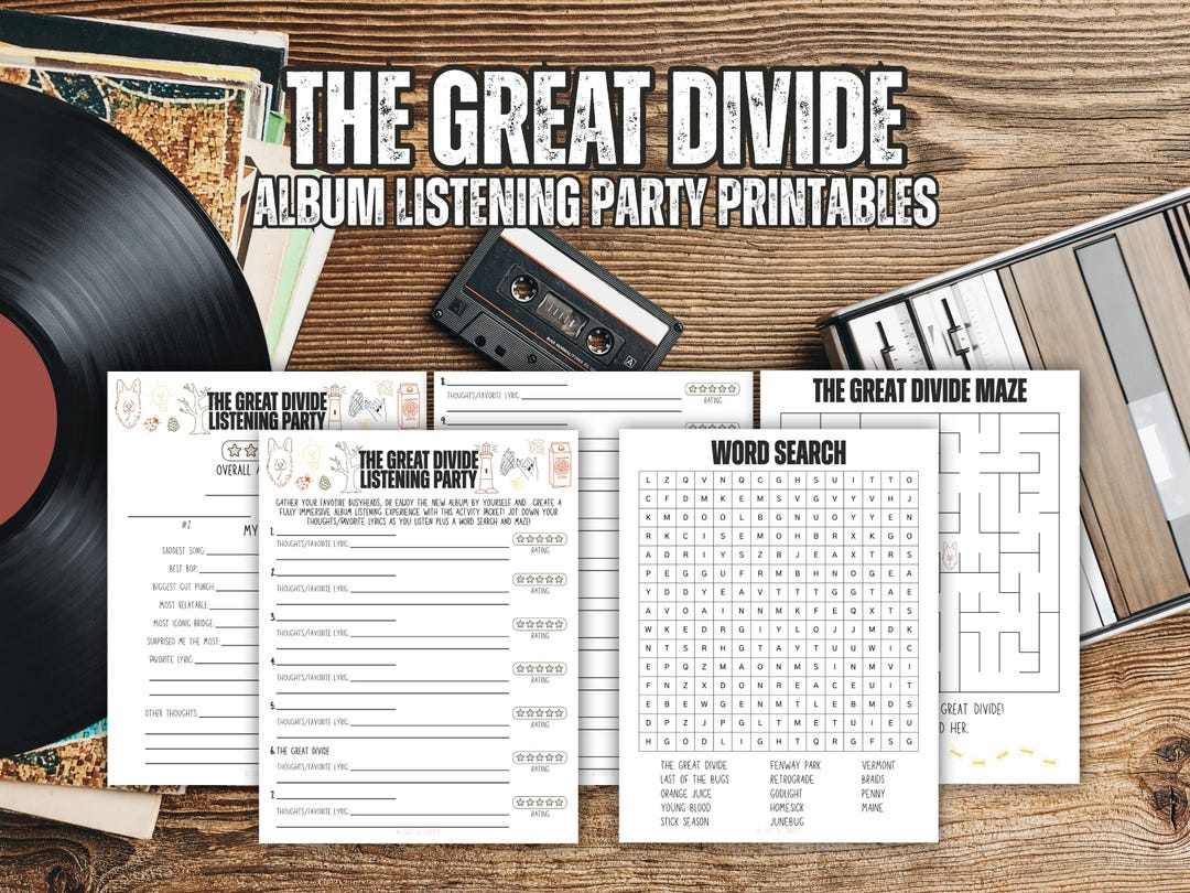 The Great Divide Album Listening Party Digital Download Packet - Etsy