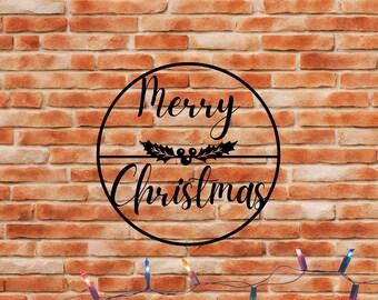 Personalized Metal Merry Christmas Sign, Metal Sign, Door Sign, Christmas Sign, Winter Gift, Winter Entryway Art, Winter Home Accent, Gift