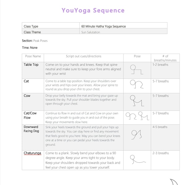 Sun Salutation Hatha Yoga Sequence Variation