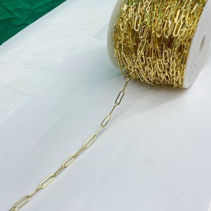 Gold Paperclip Rolo Chain: 14k Plated DIY Jewelry Making
