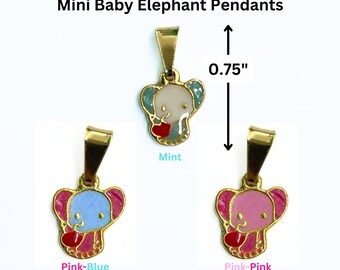 Mini bebé elefante colgante niños joyería regalo lindo elefante encanto joyería regalos para niñas encantos animales día de las madres regalo de cumpleaños para ella