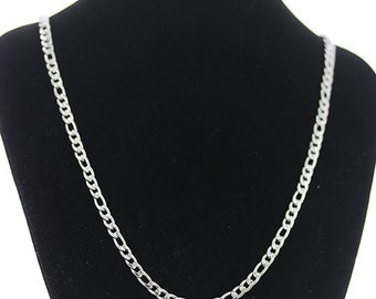 Collar de gargantilla de eslabones curb de 5 mm para hombre, conjunto de collar en capas de cadena Silver Curb Miami para mujeres, regalo único para él o ella