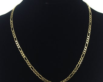 14K Gold 4.4MM Figaro Layering Chain Necklace, Minimalist silver Figaro  Choker chain,  jewelry for men Women, Best friend Christmas gift