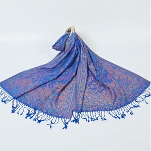 Indian Flower Paisley Pashmina Scarf Winter Shawl Wrap, Bohemian Festival Stole Valentine Gift, Wedding, Party, Bridal Shower for Women,Girl