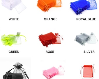 Set of Organza Bag 3"x 4", Jewelry Pouch, Wedding Party Favor Bags, Candy Chocolate Packing Gift, Drawstring sheer Packaging,Christmas Gifts