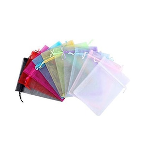 4&quot;x5&quot; Sheer Organza Bags, Jewelry Candy Packing Pouch, Makeup and Party Goodies Small Draw String Bags,Wedding Favor Bags,Christmas Gift