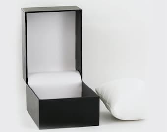 Black Square Watch Box with Pillow: Groomsmen Gift Box