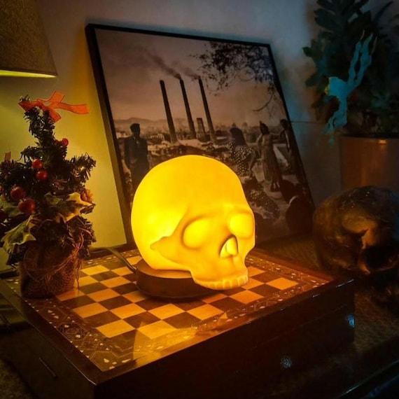 Porcelain Skull Lamp