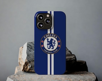 Chelsea Football Fan Case in Deep Blue Tones, Stamford Bridge Supporters, Minimal and Modern Design, Soccer Club Phone