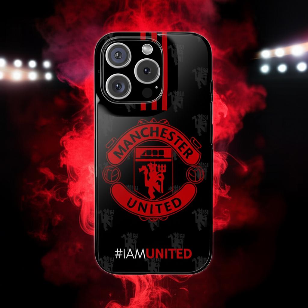 Manchester United Slim Phone Case - Unofficial Man Utd Logo Phone Cover, Soccer Fan Gift, Football Club Accessory, Sports Team Merchandise,