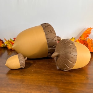 Acorn 3/6 Pack Home Fall Decor, Autumn Accent for Table, Mantle, Shelf Sitter, Bowl Filler, Tiered Tray, Windowsill, Rustic Farmhouse Theme