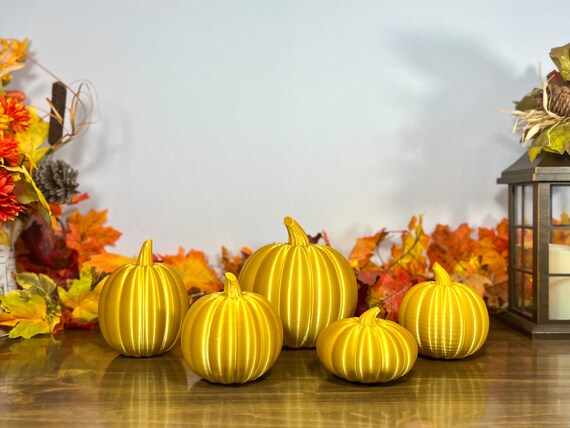 Goldener Glitzer-Kürbis Aufnäher – Halloween Deko, Herbstparty & Kindergeburtstag