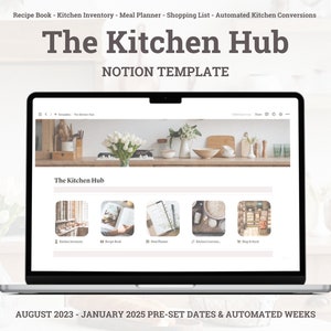 Meal Planner, Notion Template, Digital Meal Planner, Grocery List, Weekly Meal Planner , Meal Plan , Recipe Book , Notion Planner