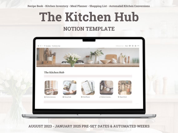 Meal Planner, Notion Template, Digital Meal Planner, Grocery List, Weekly Meal Planner , Meal Plan , Recipe Book , Notion Planner