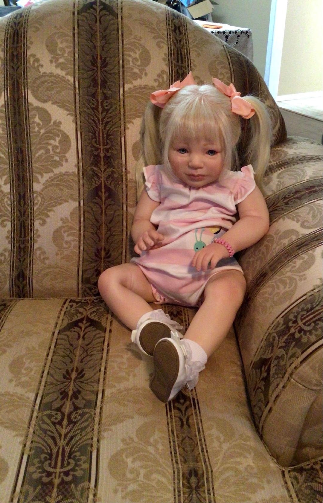 Reborn Toddler, Reborn, Toddler Blonde Hair, Rooted Long Hair, Emmy