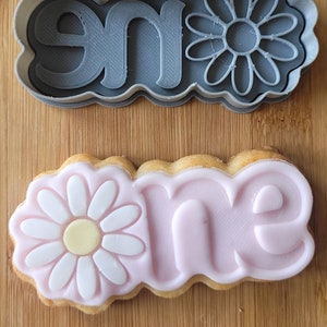 Daisy One / two fondant stamp and cookie cutter