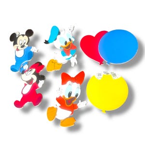 Vintage 1980s Disney Mickey Minnie Mouse Baby Nursery Kids Room Wall Decor
