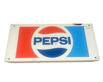 Vintage Pepsi Blechschild 1960er 70er Soda Automaten Kühler Einsatz 17"x8"
