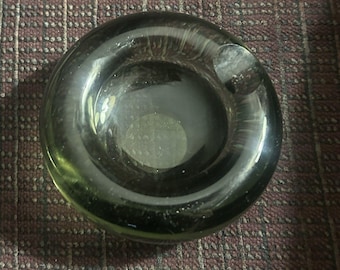 Vintage Holmegaard Per Lütken Smoked Glass Ashtray Danish Modern Signed