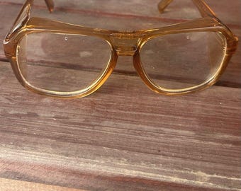 VTG Crews Foreman Safety Glasses Z87 C 5.0 Lens Side Shields/147MM Amber Orange