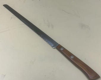 ECKO Stainless Vanadium Serrated Slicing Bread Knife 8" USA Made Wood Handle