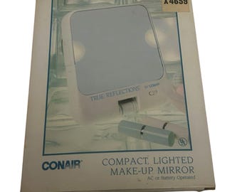 CONAIR リフレクション 両面照明付きメイクアップミラー 新品 デュアルボルト コンパクト トラベル 1987