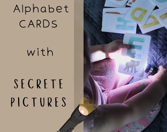 Tarjetas flash del alfabeto mágico, preescolar para niños pequeños, recurso de aprendizaje temprano, ilustraciones en acuarela, aprendizaje divertido, DESCARGA DIGITAL