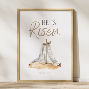 Er ist auferstandenes Poster | Christliche Osterkunst | Osterdeko | Religiöses Osterdekor | Er ist auferstandener Druck | LDS Kunst | Jesus Auferstehung Kunst