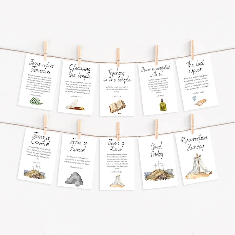 Holy Week Study Cards Printable | LDS Easter Story Cards | Easter ...