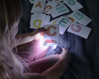 Tarjetas flash del alfabeto mágico, preescolar para niños pequeños, recurso de aprendizaje temprano, ilustraciones en acuarela, aprendizaje divertido, DESCARGA DIGITAL