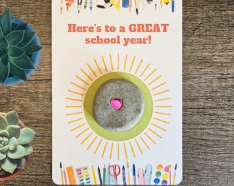 Pocket Hug Rock Kids Love Stone, Back to School Pocket Token, First Day of School Gift, Send a Hug, Love Token, Feel Better, Encouragement
