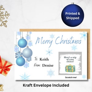 Carte à gratter de Noël personnalisée, Surprise Christmas Scratch to Reveal Voucher, Custom Christmas Coupon, Surprise Christmas Gift Card