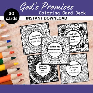 Bibel-Vers-Farbkarten zur Inspiration und Entspannung, Jesus, Gott, religiöse Gottesverheißungen Erwachsene christliche Affirmationskarten - Download