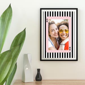 Custom Playing Card Wall Art, Personalized Gift for Friends, Trendy Ace of Hearts Wall Art, Friendship Poster, Trendy Best Friend Gift Print