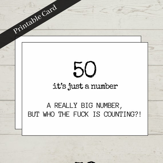 Just A Number 50s Birthday Card Just A Number 50s Birthday Card