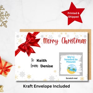 Carte à gratter de Noël personnalisée, révélation de cadeau de Noël surprise, carte de Noël surprise personnalisée, carte de révélation de cadeau, bon cadeau