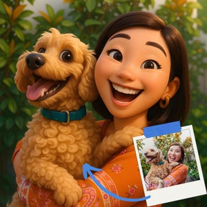 Custom Pixar Style Portrait from Your Photo, Personalized 3D Cartoon Character, Couple, Family, Pet Gift, Digital Pixar Art