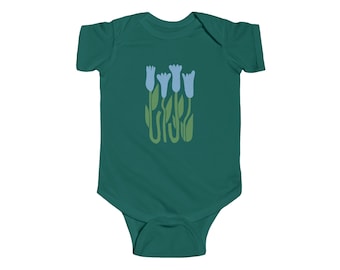 Modern Blue Tulips Infant Fine Jersey Bodysuit