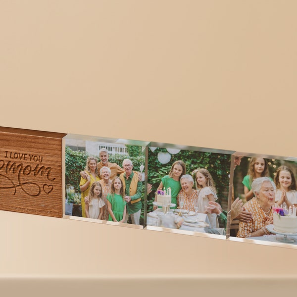 Cornice portafoto multipla personalizzata per la mamma - Regalo per la festa della mamma, esposizione di collage di foto di famiglia con stampa fotografica in acrilico, cornice fotografica personalizzata in regalo