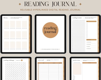 Hyperlinked Digital Reading Journal | Book Tracker (PDF)