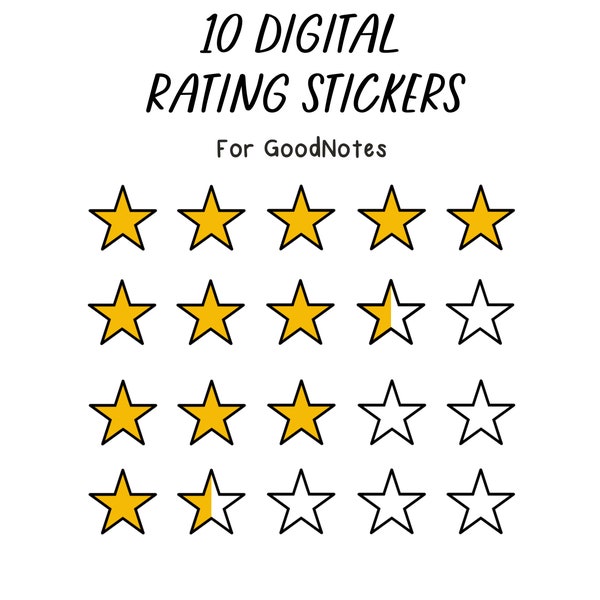 Digital Sticker I Star Rating for GoodNotes | Digital Journal | Reading Journal | Book | Downloadable