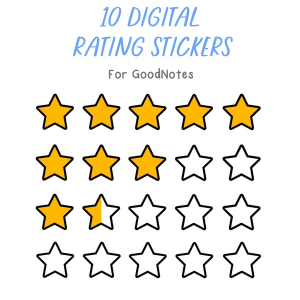 Digital Sticker - Star Rating for GoodNotes Digital Journal (soft edge)