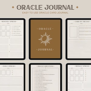 Journal numérique sur carte Oracle | Outil de divination, pratique spirituelle, cahier d'exercices et carnet de notes, modèle de lecture de jeu de tarots, notes