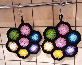 Crochet pattern for potholders - Granny Square potholders - Crochet hexagon pattern - Kitchen decoration
