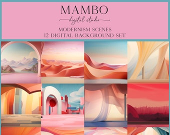 Modernism Art Scenes Dance Digital Backdrop Set, Photoshop Background, Digital Background, Portrait, Photography, Travel