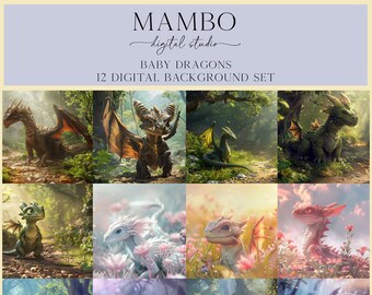 Baby Dragon Digital Backdrop Set, Photoshop Background, Digital Background, Maternity, Portrait, Wedding, Fantasy